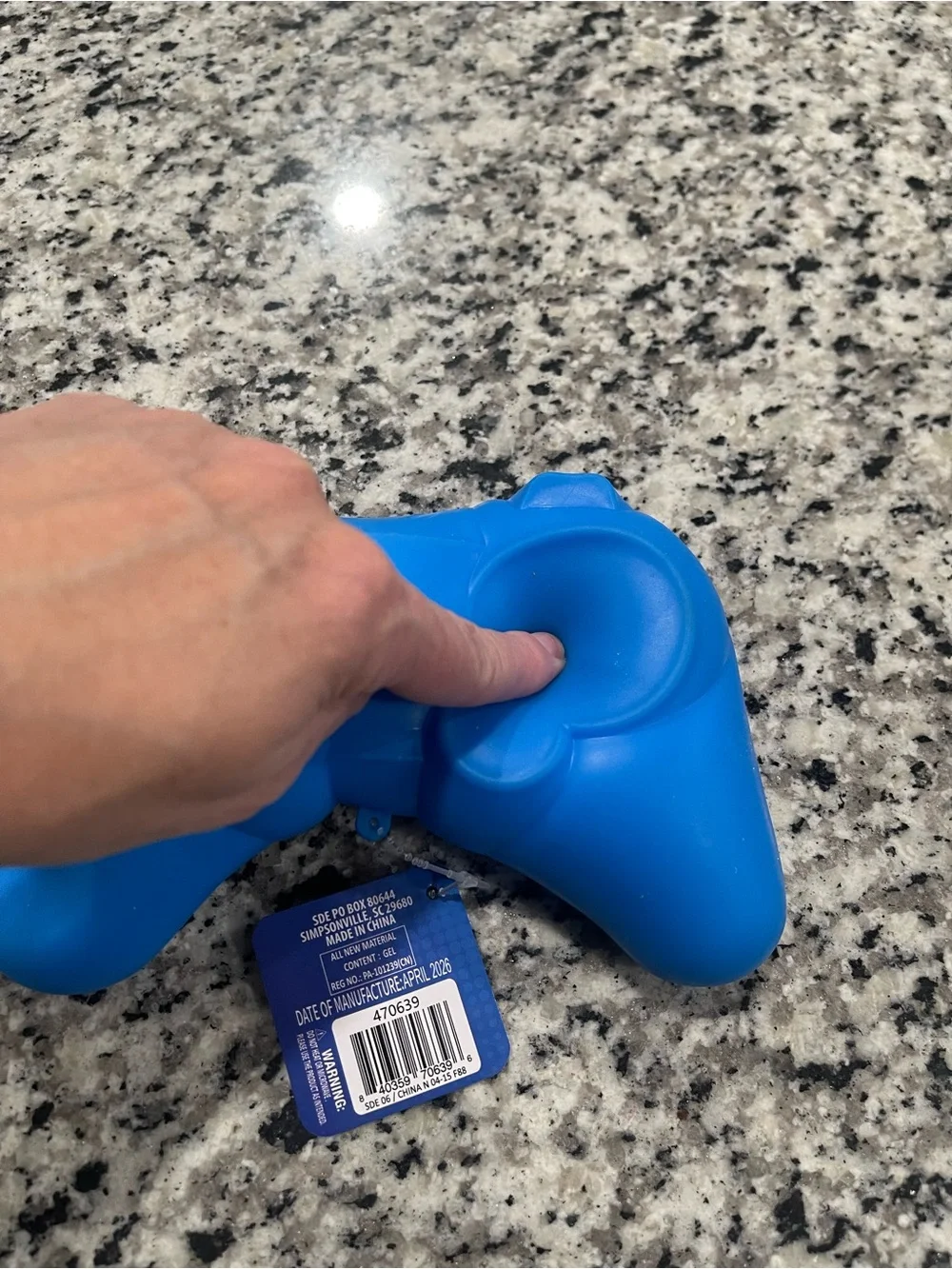 Blue Gaming Controller Stress Toy - Soft Squeeze Simulator